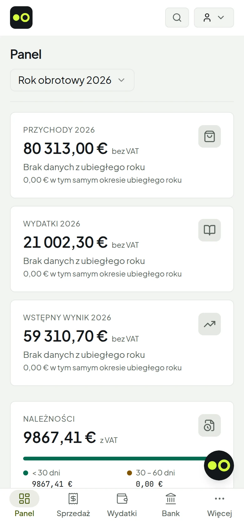 Het dashboard van de applicatie op een telefoon, in het Pools, met onderin een navigatiebalk.